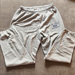 Jerzees Gray Sweatpants with Blue Logo